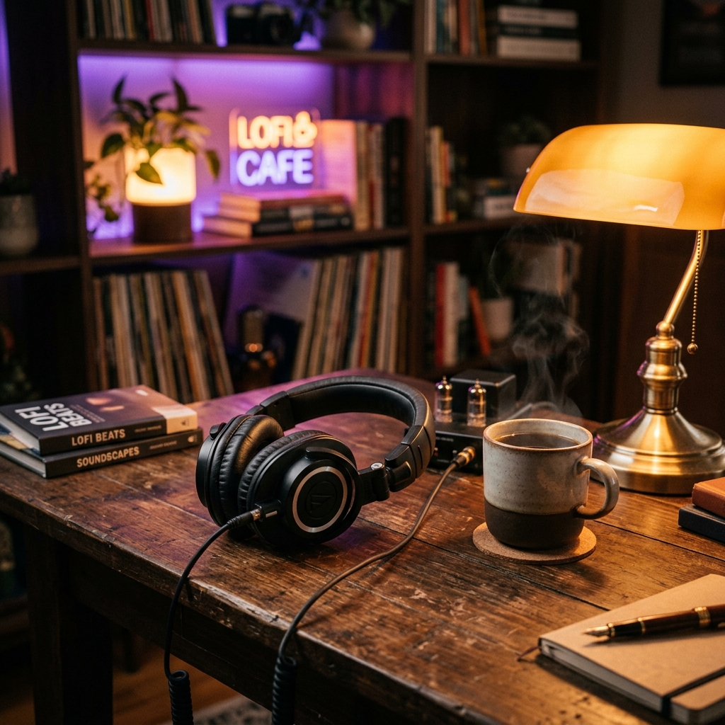 Headphones on desk